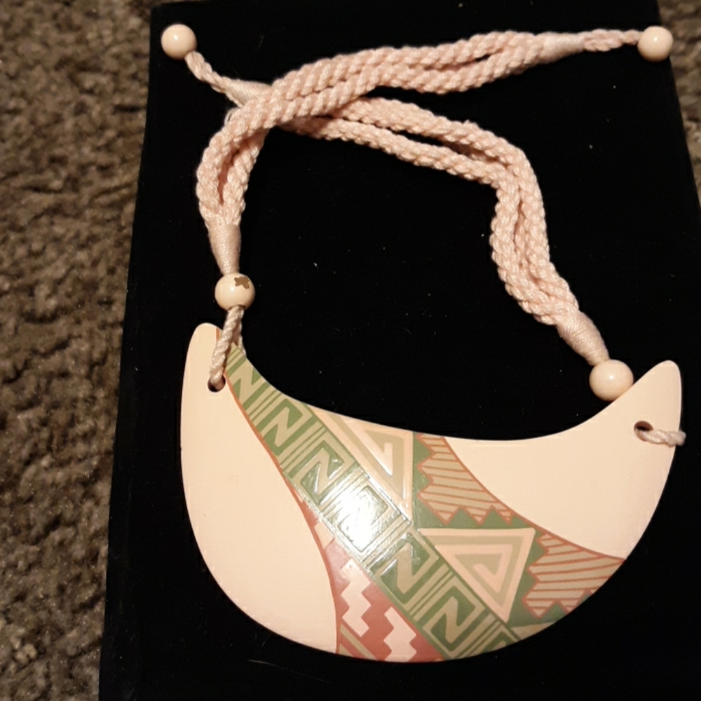 One-of-a-kind hand-painted necklace.